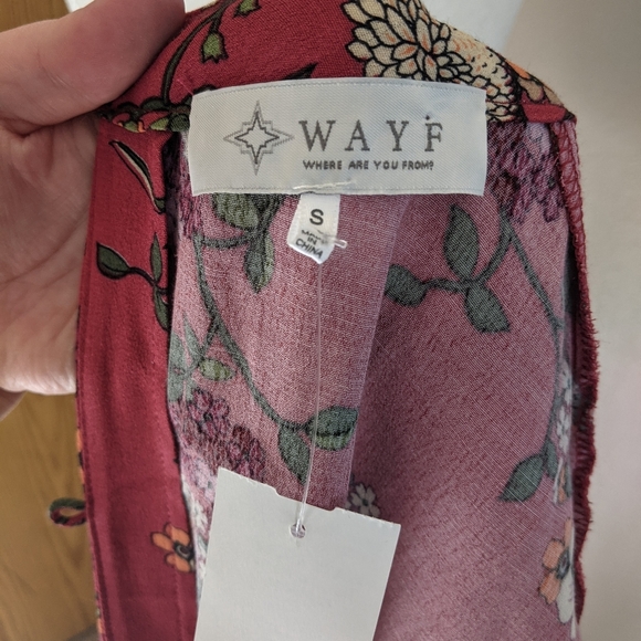 NEW WAYF Where Are You From Maroon Floral Maxi Dress Women's Size Small - Picture 15 of 16